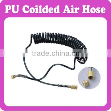 Coiled PU Air Hose for Airbrush With Universal Badger Adaptor