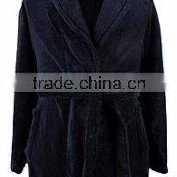 Wholesale Soft Warm Black Mens' Cotton Bathrobe photo-3