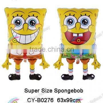 The Latest Design Big Size Spongebob Shape Foil Balloon Two sides printed