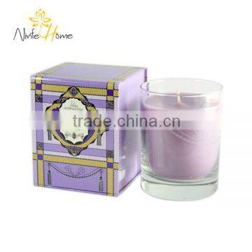 Filled glass scented candle