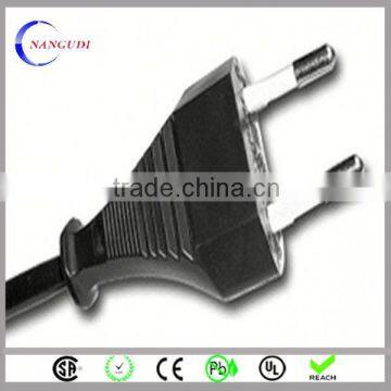 ODM customized European plug power cord/cable/wire 2 circles pin/ Single head