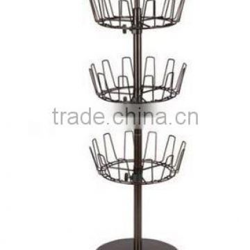 3 tier revolving metal powder coating round shoe rack