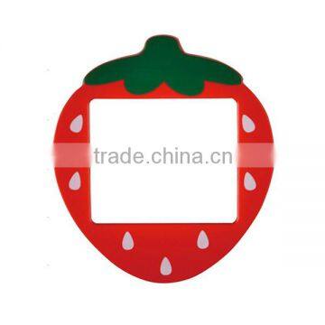 Promotional Plastic cheap wall mirror in lovely strawberry shape for kids