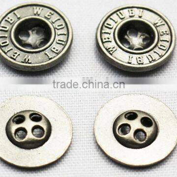 4 holes zinc alloy metal button