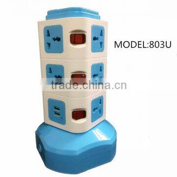 Wholesale 3 Layer Electrical Power Plug Socket/ Vertical Tower Extension Socket Outlet With Usb Quality Choice