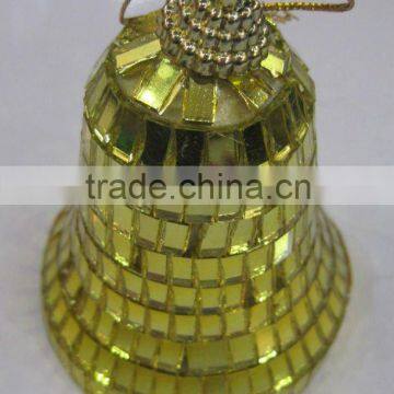 2015 New Design-Gold Bell Shaped Christmas Mirror ornament