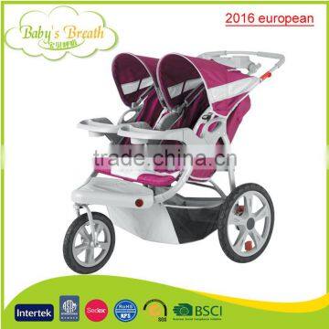 BS-38A 2016 european big wheel brand good softtextile baby stroller for twins                        
                                                Quality Choice