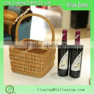 Hot sale decorative Wicker wine basket/Wicker wine bottle holder /Wicker basket for wine bottles/ storage baskets with handle