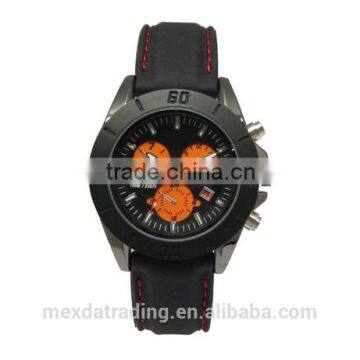 high quality custom man quartz watch charm silicone watch