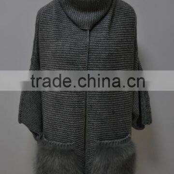 women fashion fox fur shawl LK16F112