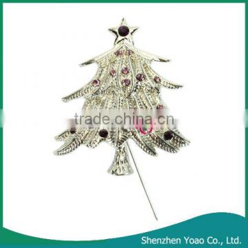 Star Tree-Shaped Rhinestone Christmas Brooch