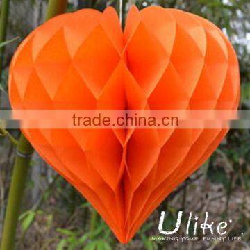 decoration supply type heart shape honeycomb ball christmas decorations wholesale