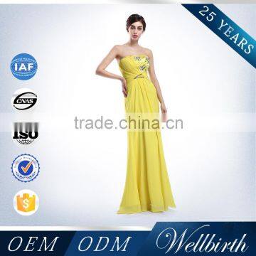 Wholesale Yellow Evening Dress 2015 Guangzhou Evening Dress