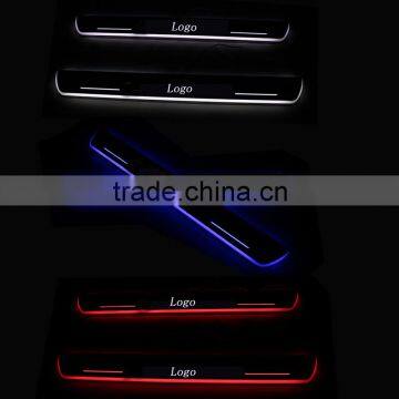 Car LED Decorative Dynamic Flash Welcome Door Sills Moving Scuff Plate Light Panel Front Door For Toyota Highlander 2014 2015