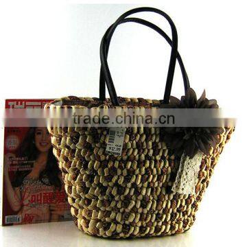 2016 plastic bag factory made in china  shiny pu girls fancy bag lady handbag straw handbag