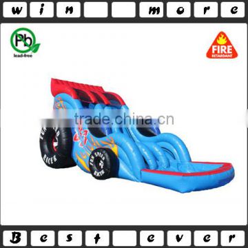 inflatable double lane speed racer car water slide,commercial inflatable water slides for sale