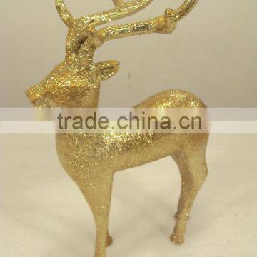 2014 christmas decorative deer , Christmas Deer , Aluminium Deer with Bright Gold Gitter Finish Christmas decoration deer