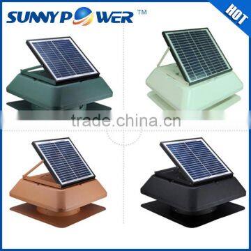 14inch Square With battery new solar fan and factory exhaust fan