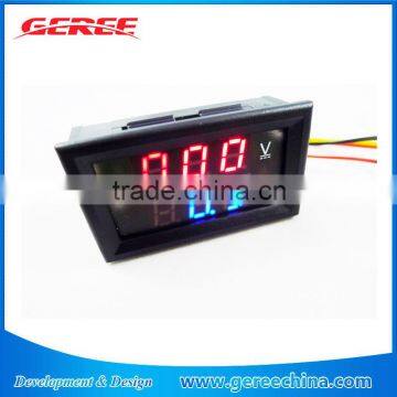 red + blue DC 0-100V 0-50A digital DC voltmeter and ammeter