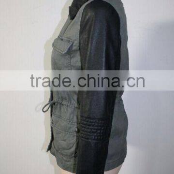 Women Winter Jeans Jacket PU Jacket photo-3