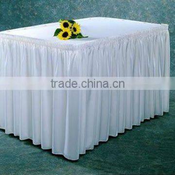 White buffet table skirt