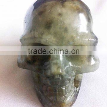 Natural Labradorite Skull Gemstone Handicraft photo-3