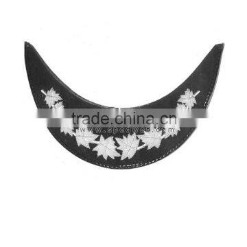 Silver work embroidery maple leaf officers uniform bullion peak visor