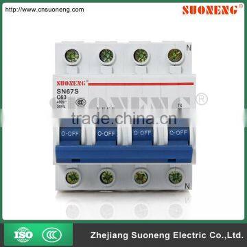 DZ47S 63A 3P+N IC card meter mini circuit breaker SN67S