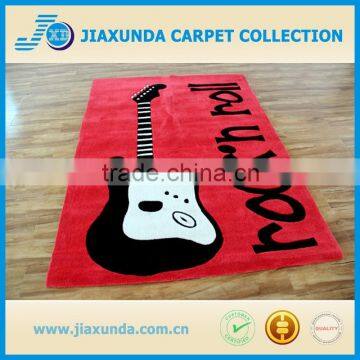 red cartoon pattern hand tufted kids rugs for children bedroom playing