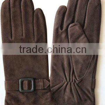 brown sheep suede gloves for women