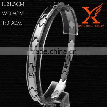 Unisex Classic High Power Therapy Magnets Solid Stainless Steel Silver Bracelet                        
                                                Quality Choice