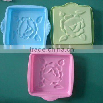 Flower shaped Square silicone cake mould