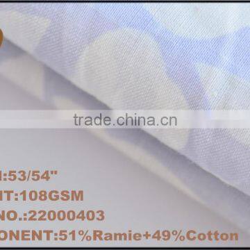 Good Quality Ramie and Cotton Blended Weave Fabric With Flower Print photo-2