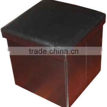 Brick PVC Leather folding storage chair and ottoman