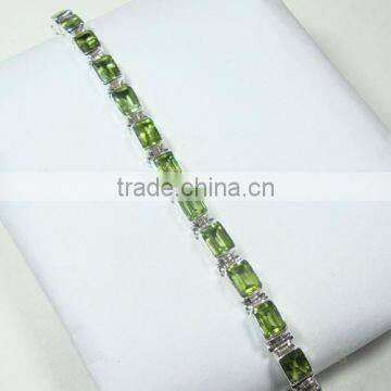 Sterling Silver Jewelry Wholesale Peridot Bracelet