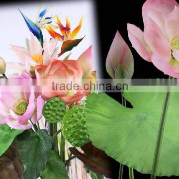 Artificial Flowers PU Lotus Spray and EVA Floating Lotus