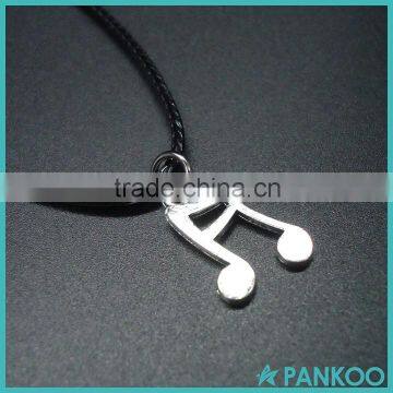2016 Newest Fashion S925 Note Music Notation Sterling Silver Pendant Leather Vintage Men Necklaces for Women Silver Jewelry