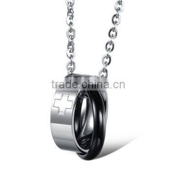 Cheap Fashion Jewelry Made in China Wholesale Engravable Pendants, Steel and Gold Pendant photo-6