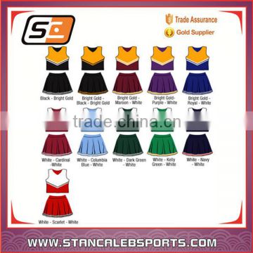 Stan Caleb fashion design sublimated hot girl sexy cheerleading skirt, custom high quality cheerleading dress