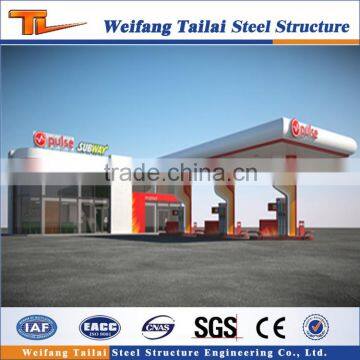 Low Cost Gas Station Steel Girder Truss Construction
