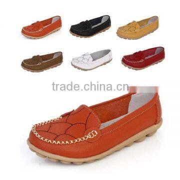 2015 Ladies Casual Outdoor Shoes Comfortable Soft Bottom Round Toe Flat Heel Breathable Rubber Flats Free Shipping