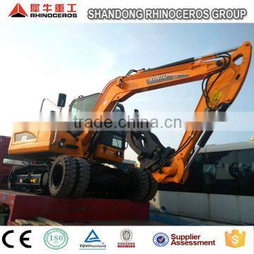 XINIU manufacturer X8 8 ton wheel excavator for sale