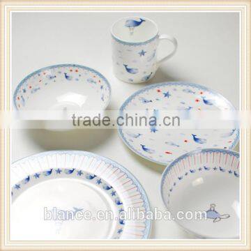 porcelain dinner set in whale design