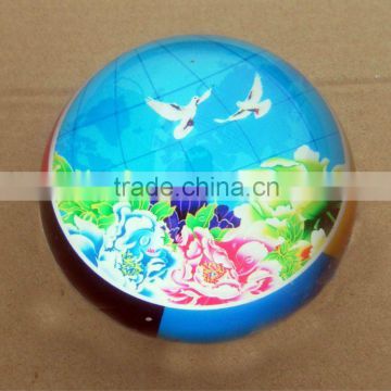 Arrival half Crystal glass ball color printing paperweight(R-1195