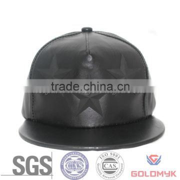 Custom Rubber Logo Leather Snapback Cap