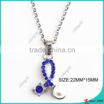 Pearl Zinc Alloy Fish Design Pendant Necklace