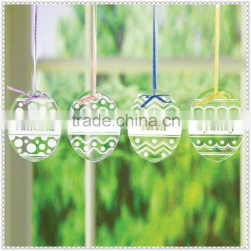 Oval Glass Name Card Ornament For Christnmas Decoration