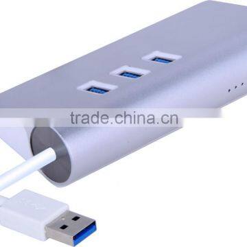 Hi-Speed 3 Port Usb 3.0 Hub With 1 Rj45 Gigabit Ethernet LAN Wired Network Adapter photo-3