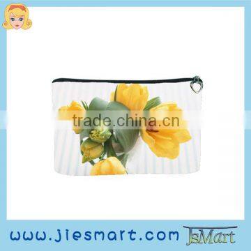 cosmetic bag flower sublimation printing custom gift MOQ free