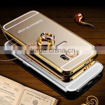 Hot selling luxury aluminum bumper cover smart mirror case for samsung galaxy s6 edge